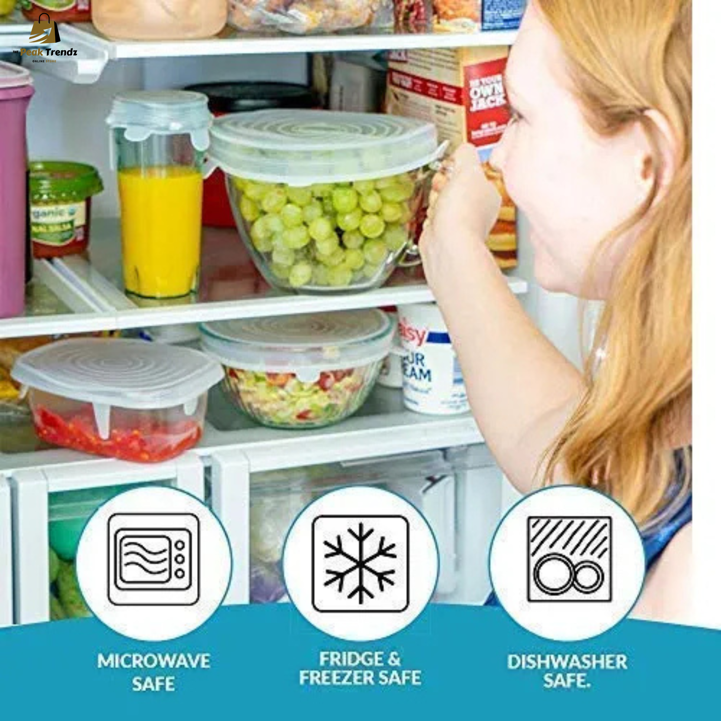 6 Pieces Silicone Stretch Lids | Reusable Food Cover Set